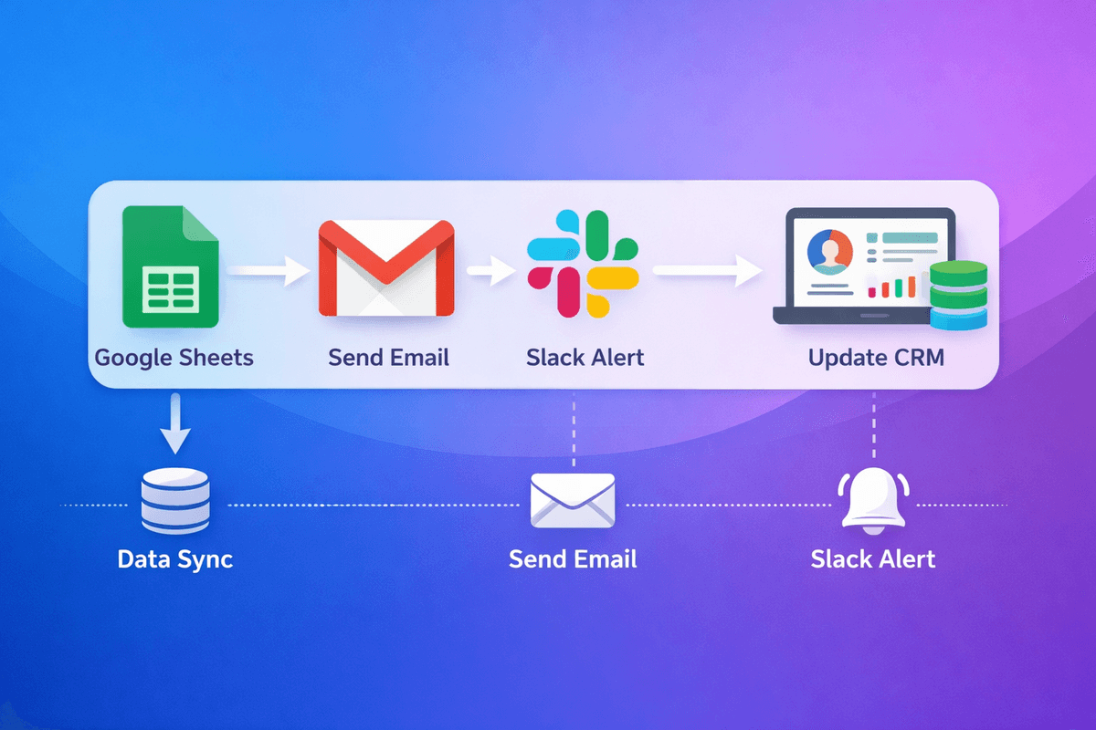 Automation workflow connecting apps